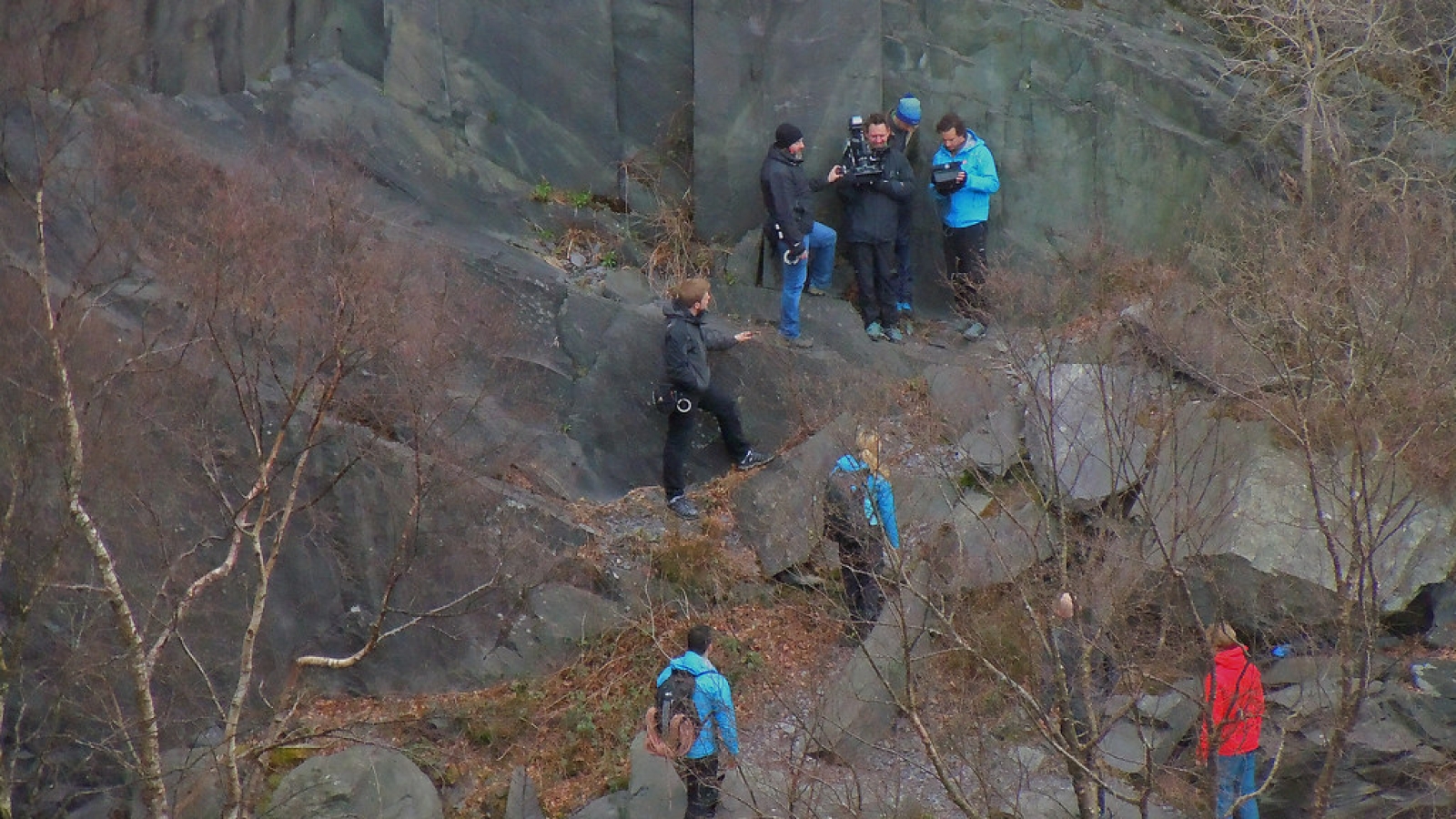 Filming at old Vivian quarry.